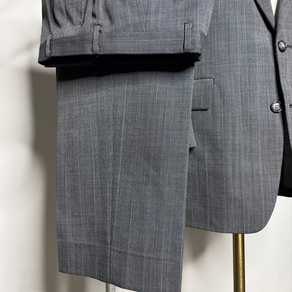 Palm Beach Suit Mens 40R 31x30 Grey Pinstripe Vintage 2-Piece Wool Blend USA - Picture 2 of 13
